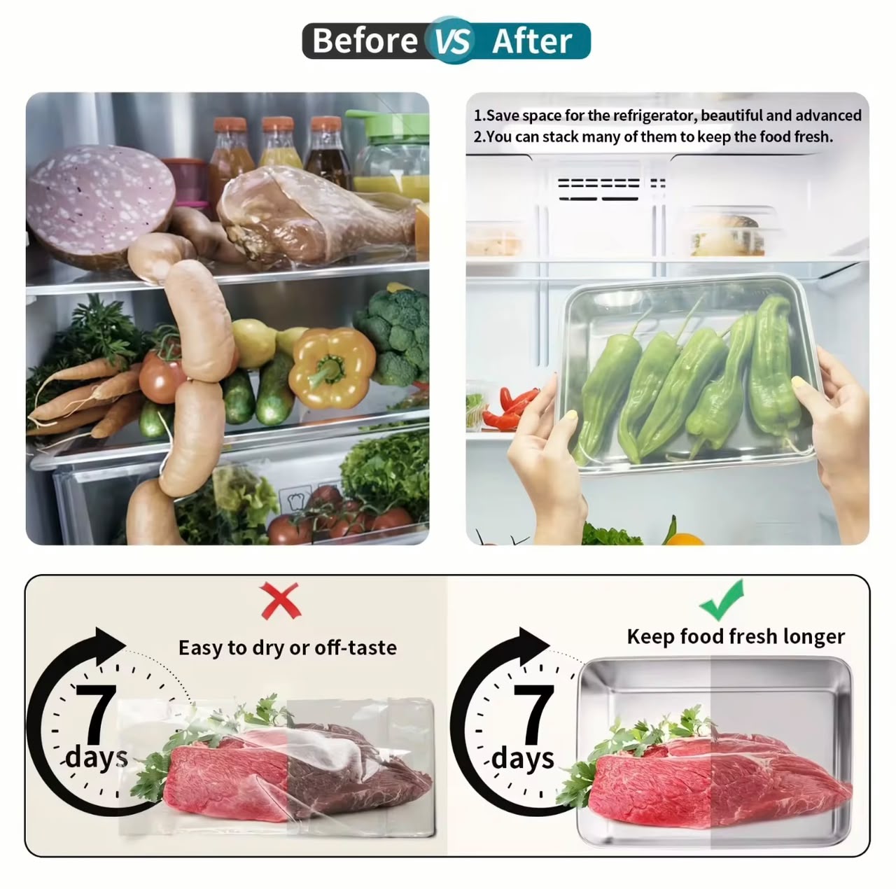 Boite de conservation d'aliments avec couvercle resistant aux variations de température du congélateur et du four pour la préparation et la conservation des aliments, compatibilité avec le lave-vaisselle