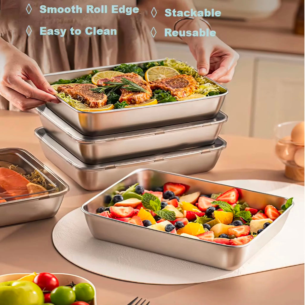 Boite de conservation d'aliments avec couvercle resistant aux variations de température du congélateur et du four pour la préparation et la conservation des aliments, compatibilité avec le lave-vaisselle