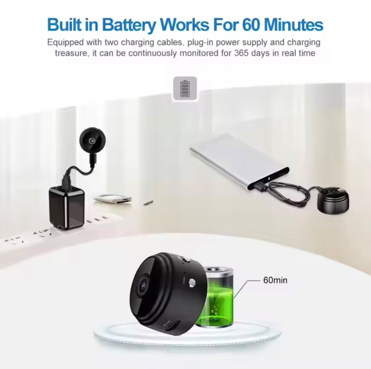 Mini caméra de surveillance magnétique sans fil avec vision nocturne A9 1080P HD