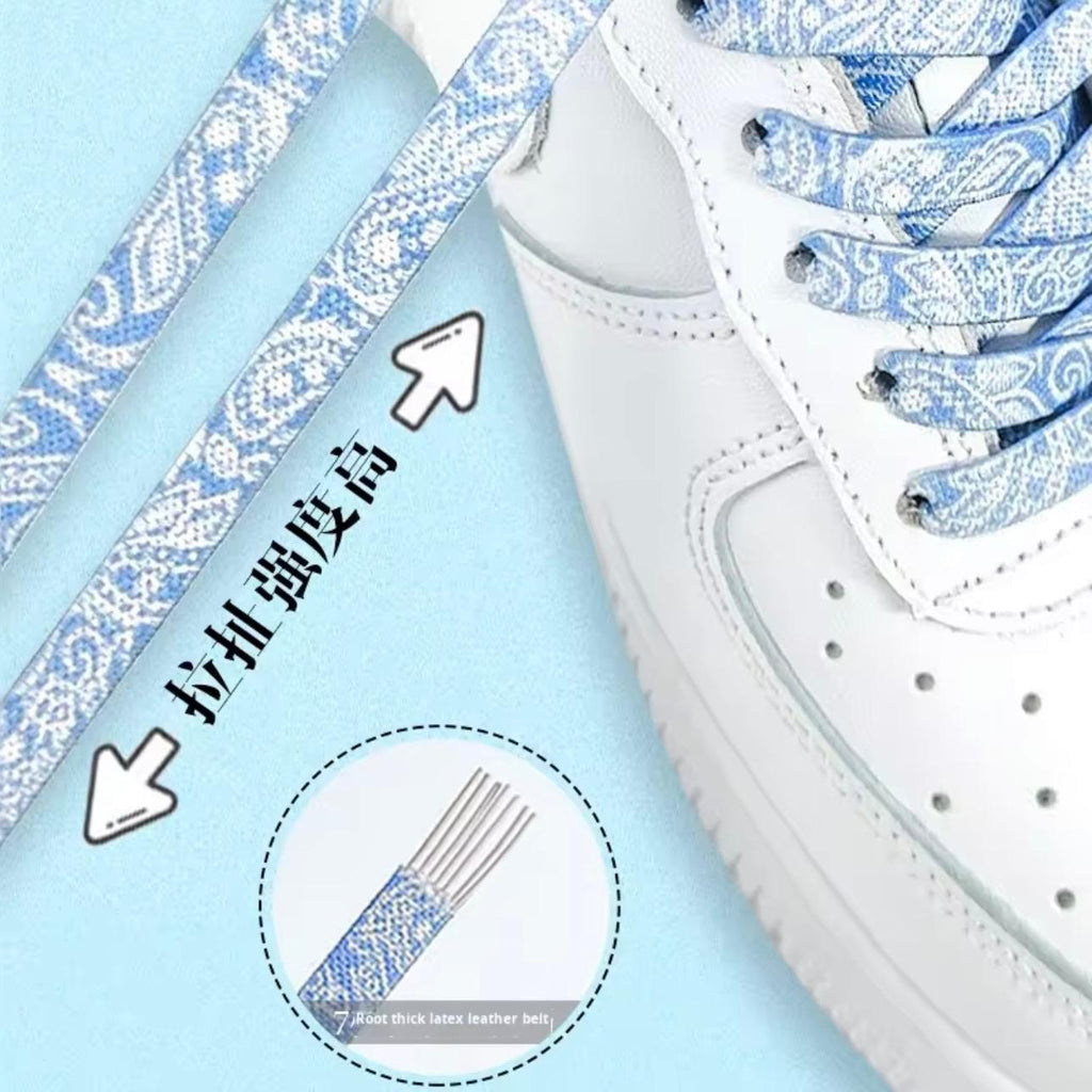 Lacets élastiques sans noeuds en gros motif fleur de cajou pour chaussures décontractées et baskets (unisexes)