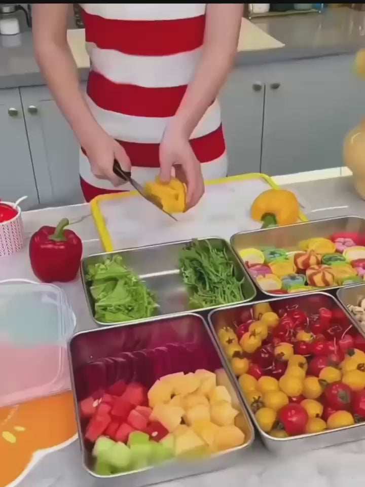 Boite de conservation d'aliments avec couvercle resistant aux variations de température du congélateur et du four pour la préparation et la conservation des aliments, compatibilité avec le lave-vaisselle